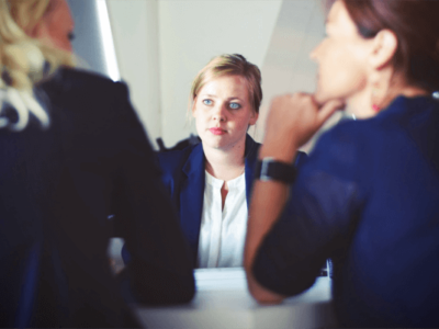 A woman interviews to get job experience