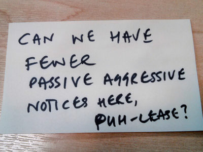 passive aggressive note