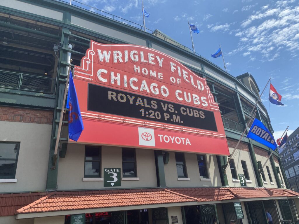 Entrance to Wrigley Field Home of the Chicago Cubs in Chicago